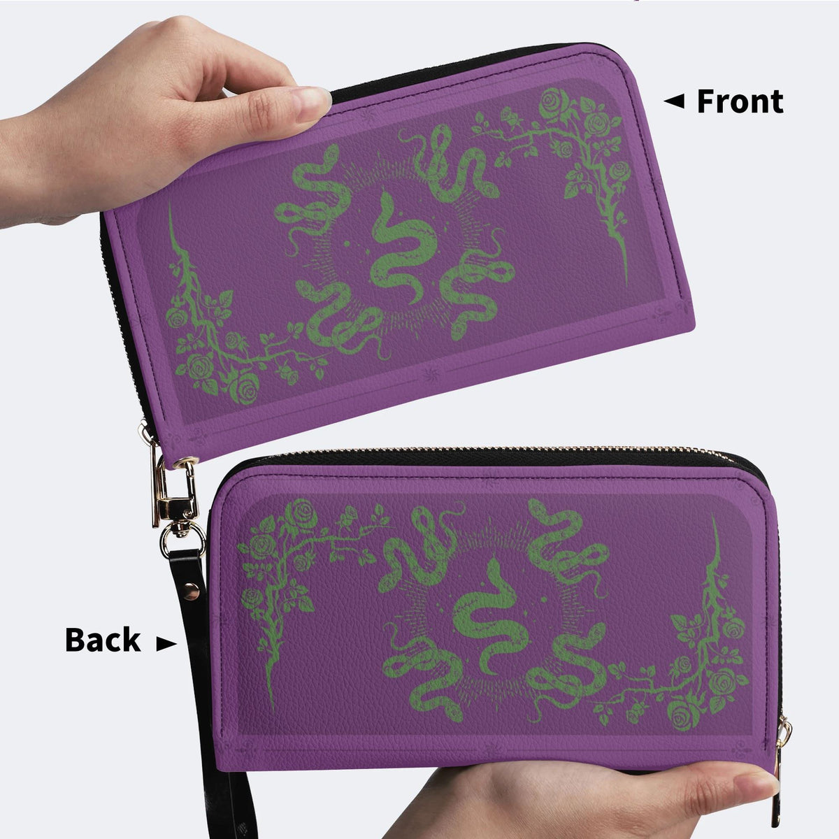 Inscribed Viper Print - Leather Wallet