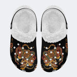 Old School Tiger & Snake Print - Fur Lined Slippers/Sandals