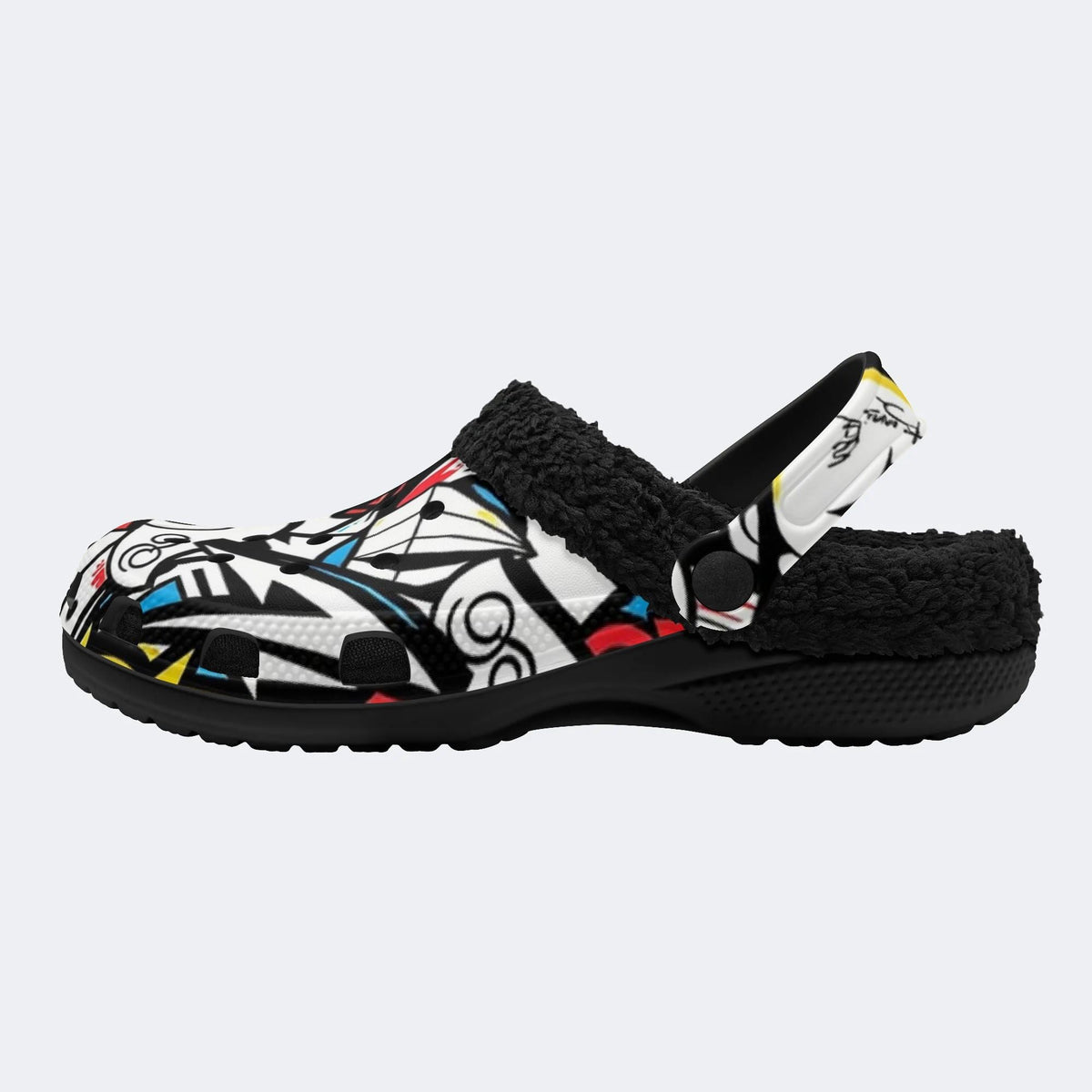 Bold Pop Graffiti Art - Fur Lined Slippers/Sandals