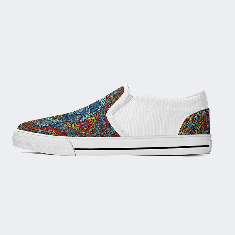 Unisex Skull Graffiti Art Print - Slip On Shoes