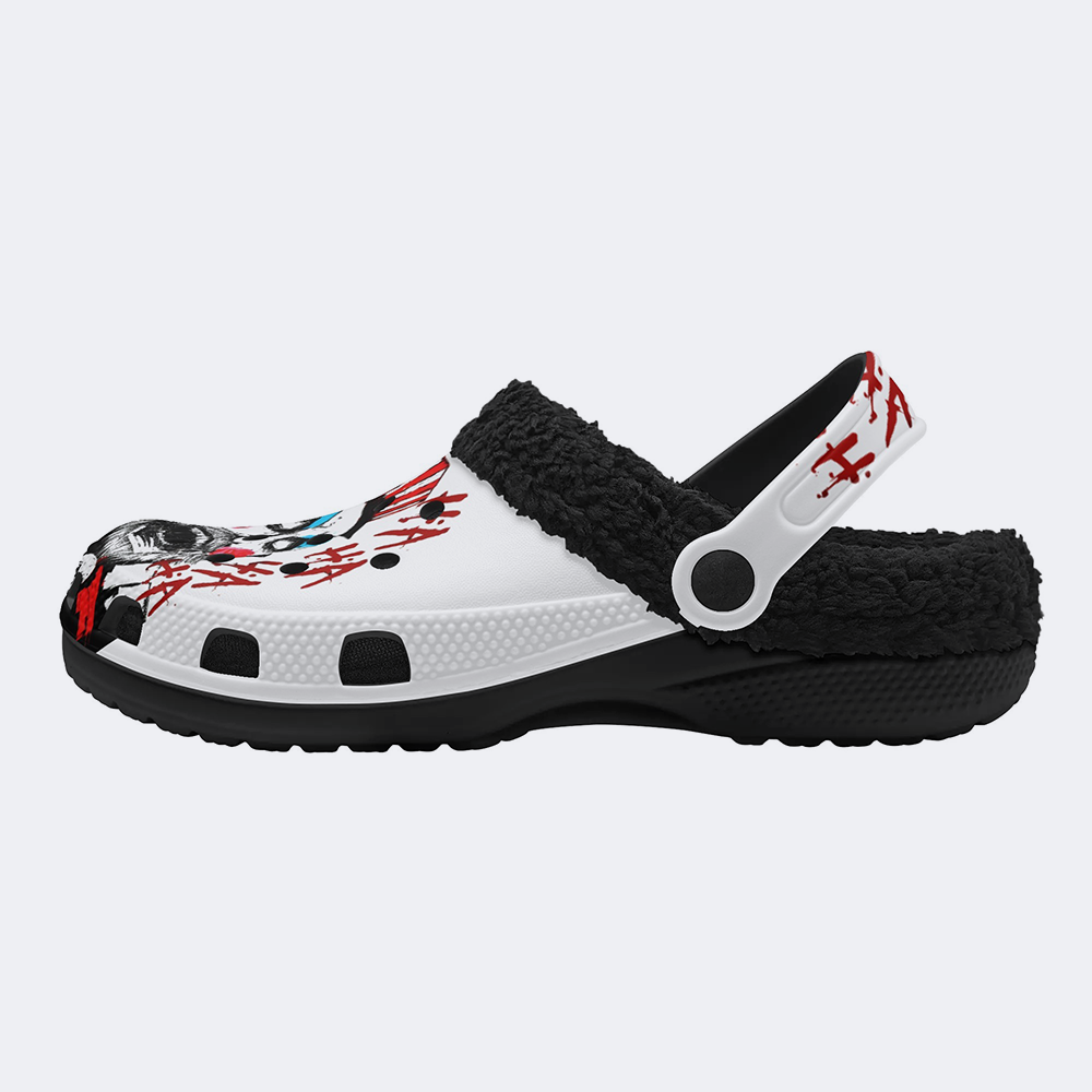 Unisex Horror Print - Fur Lined Slippers/Sandals