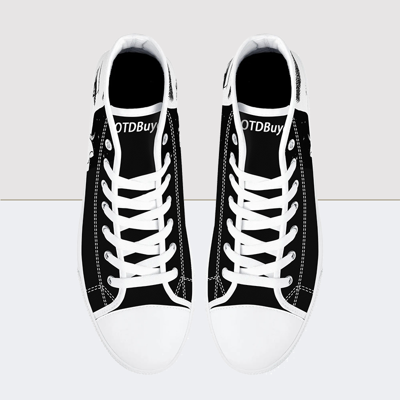 Black & White Charm High Top Canvas Shoes