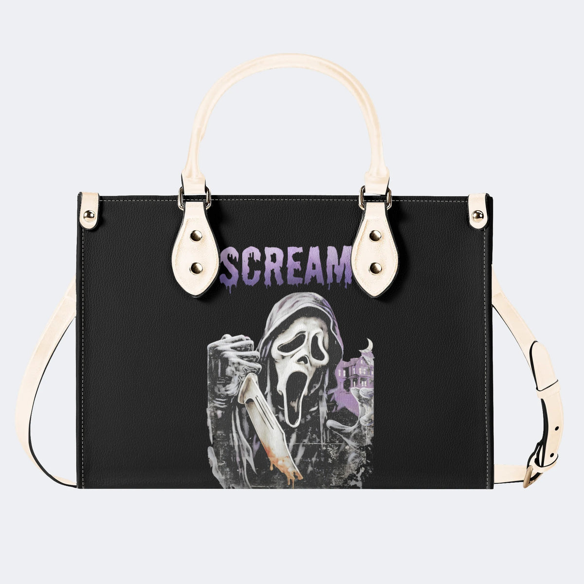 Horror Ghostface Print - Leather Handbag