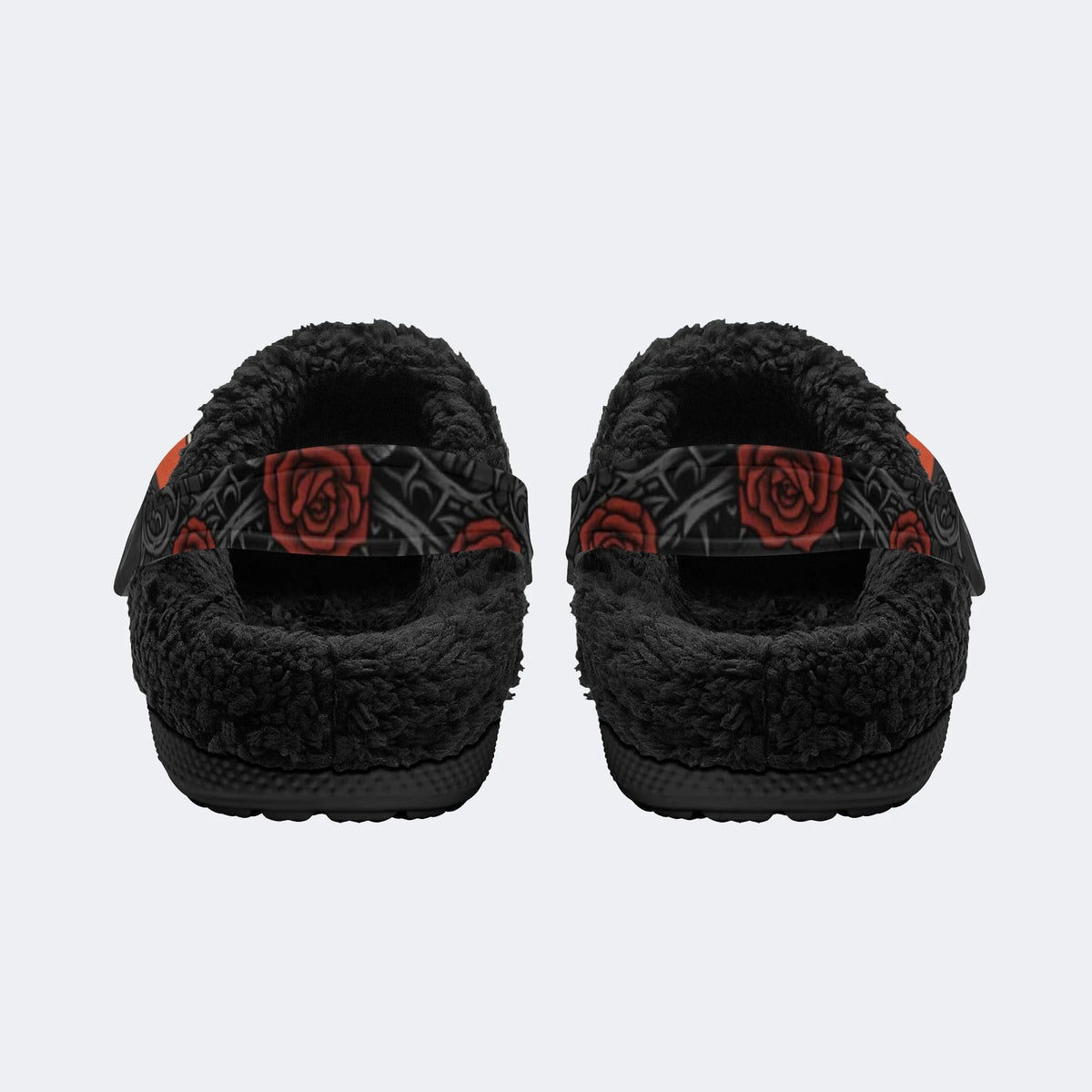 Moth Skull Rose - Fur Lined Slippers/Sandals