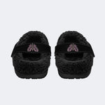Purple Death Moth Print- Fur Lined Slippers/Sandals