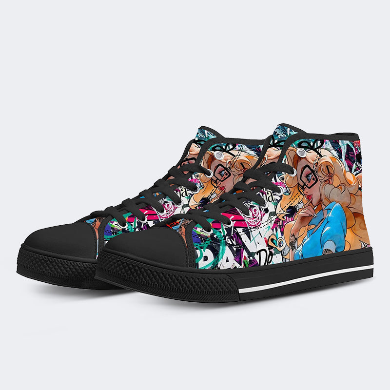 Alice In Wasteland High Top Canvas Shoes