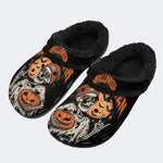 Cool Skull Pumpkin - Fur Lined Slippers/Sandals