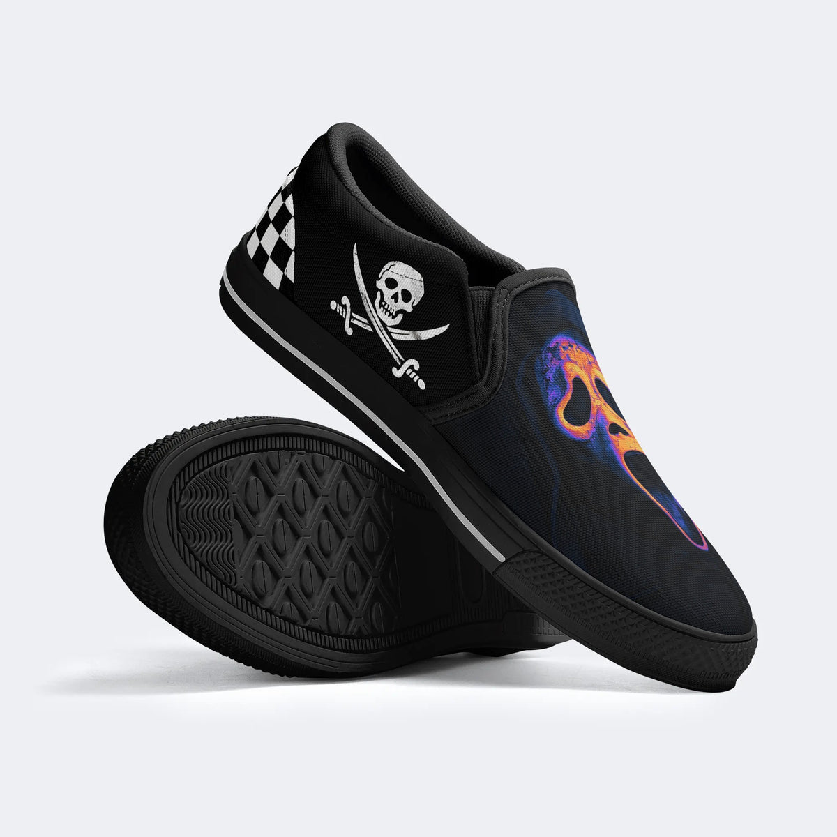 Scream The Grim Reaper Is Coming Print - Slip On Shoes