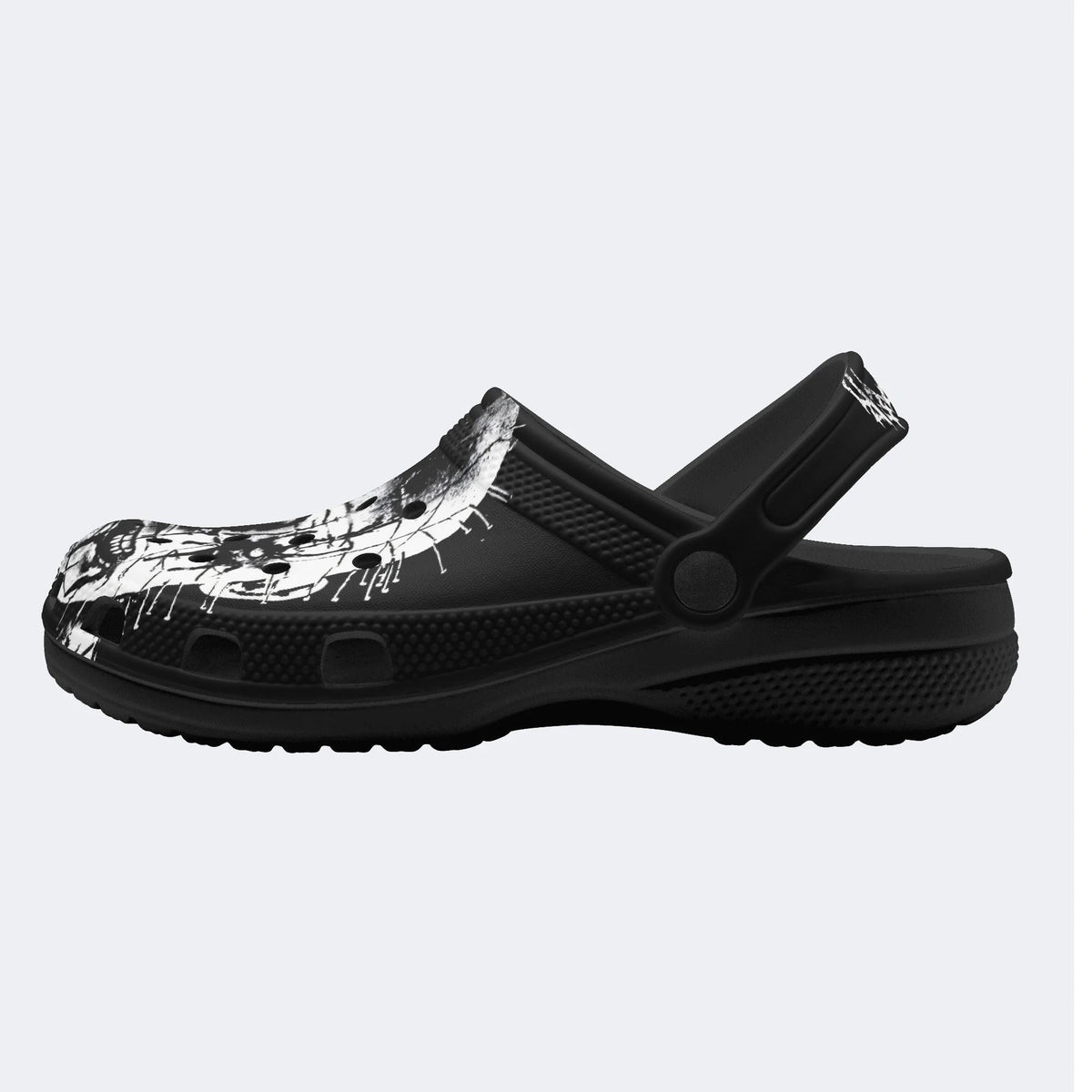 Unisex Black Metal Pinhead Print - Slippers/Sandals