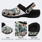 Octopus Print - Fur Lined Slippers/Sandals