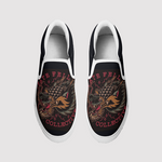 Dragon Print Slip On Shoes