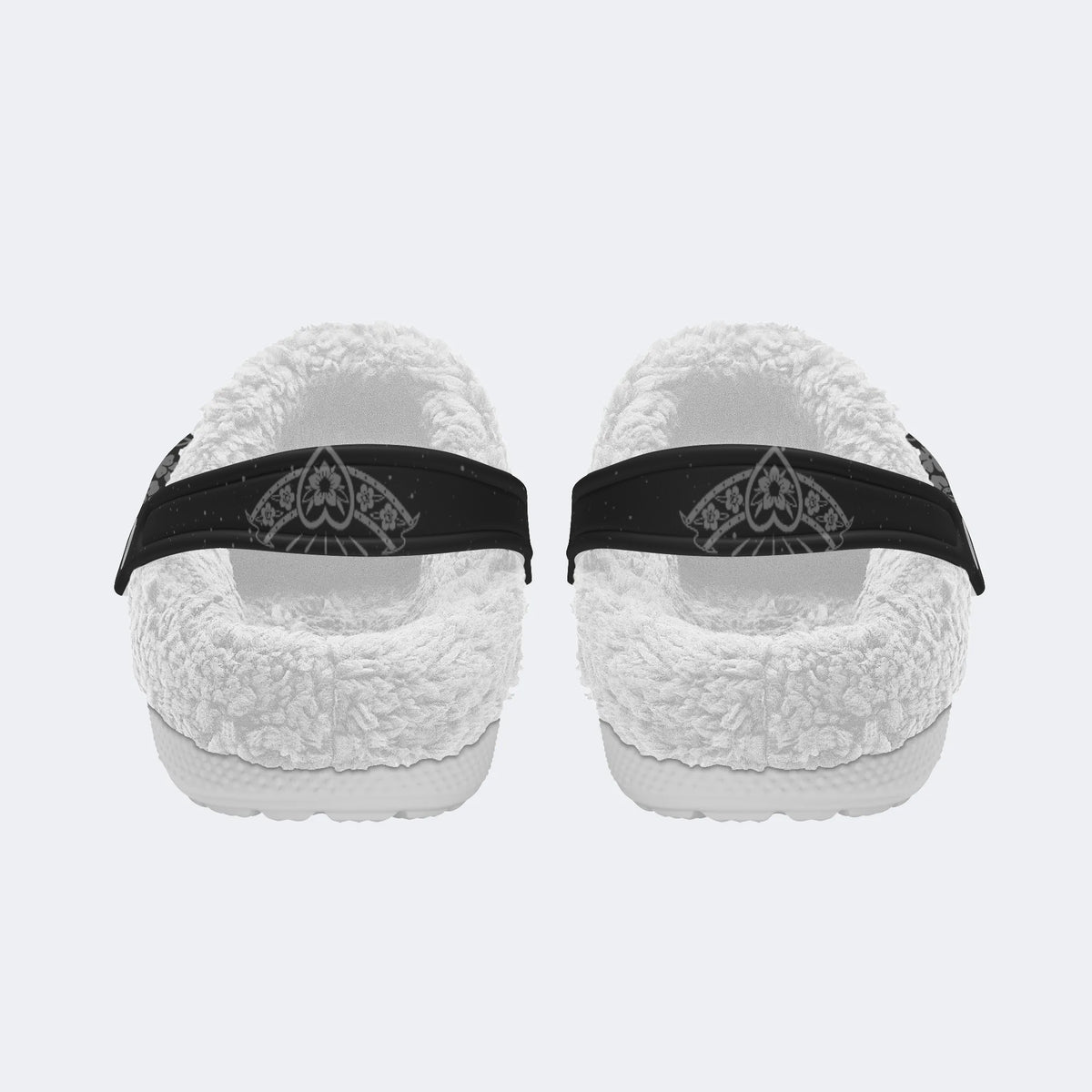 Death Moth Vintage Print - Fur Lined Slippers/Sandals