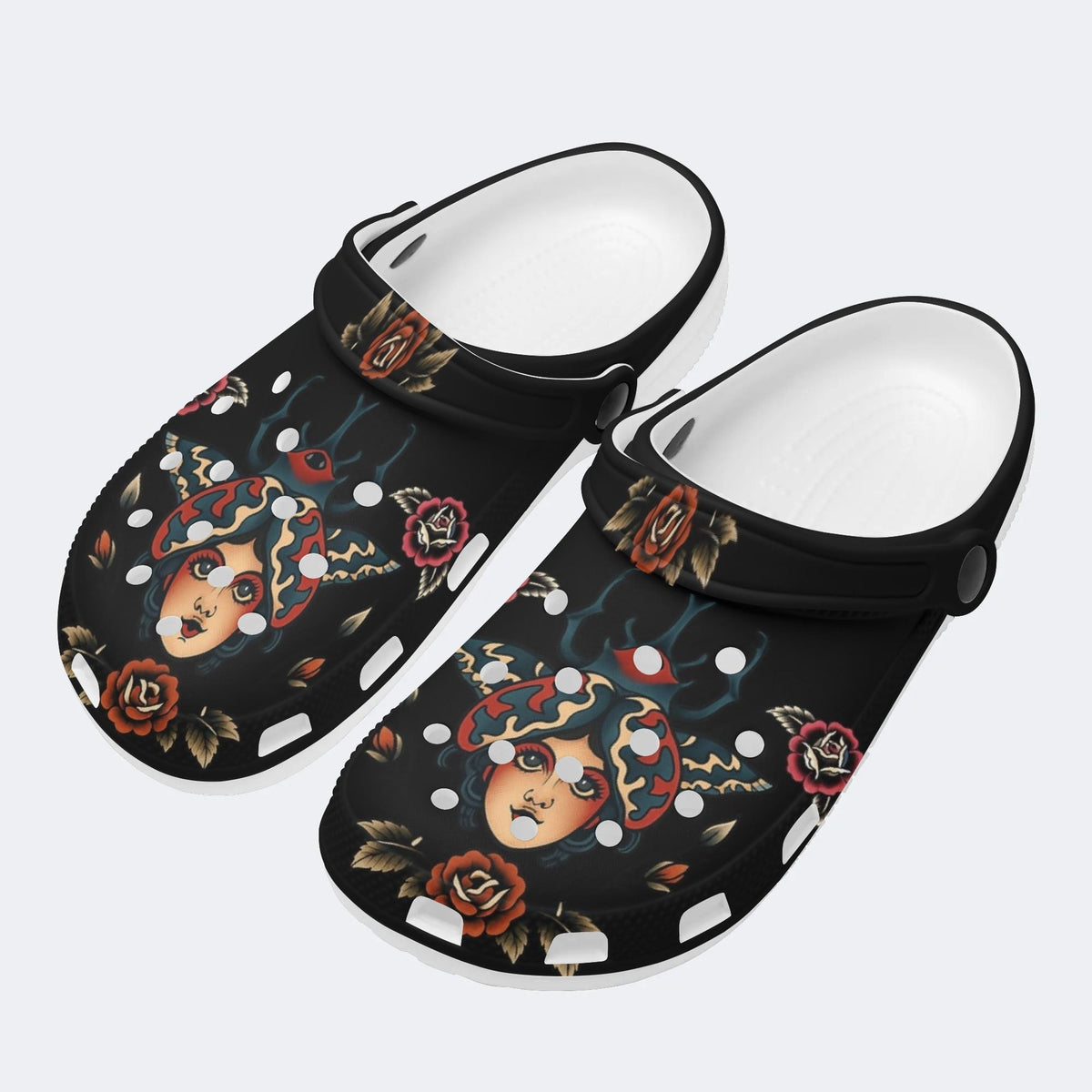 Human Face Rhinoceros Beetle Print - Slippers/Sandals