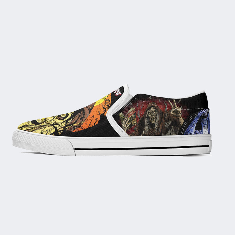 Horror Print Skull Unisex - Slip On Shoes