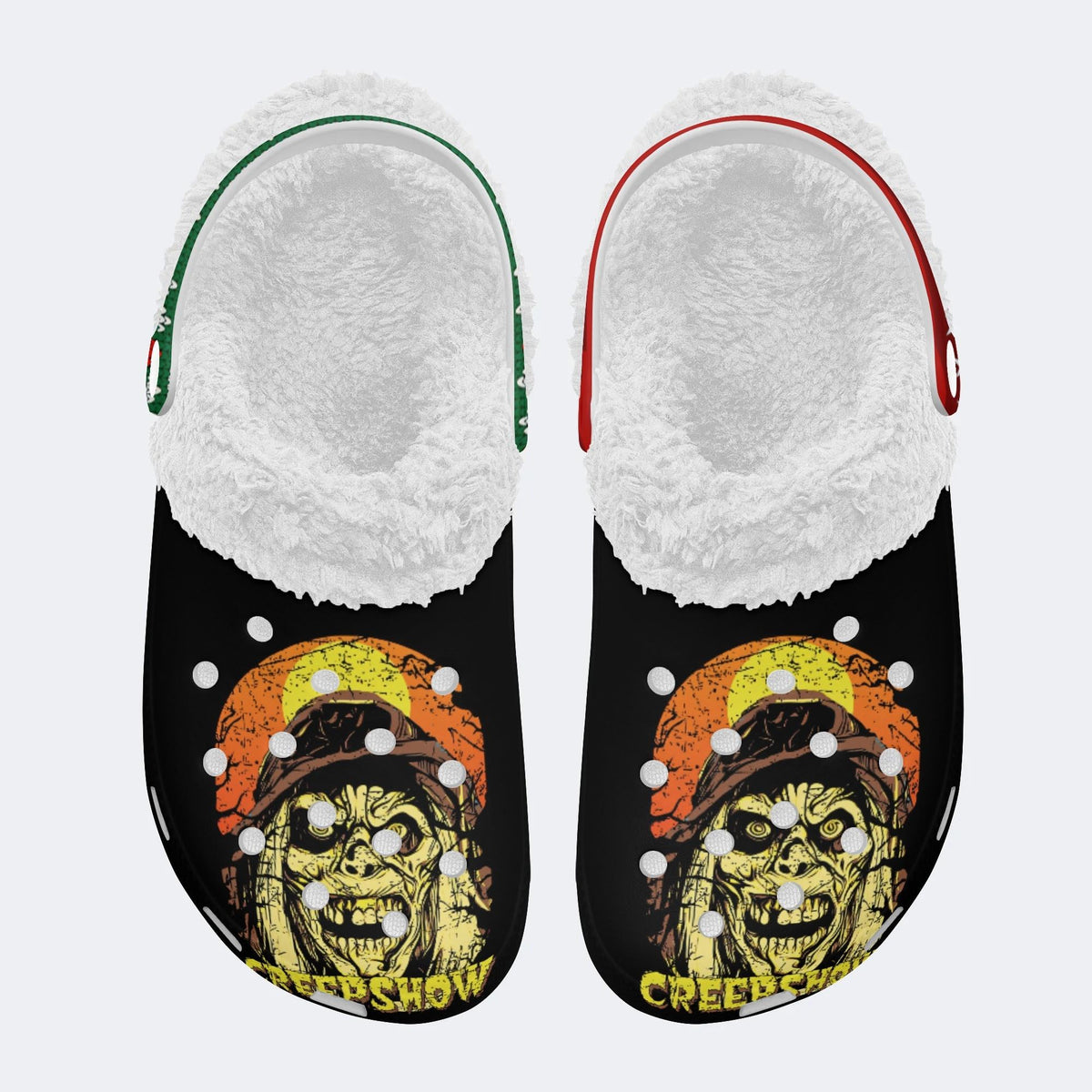 Horror Movie Graphic Print - Fur Lined Slippers/Sandals