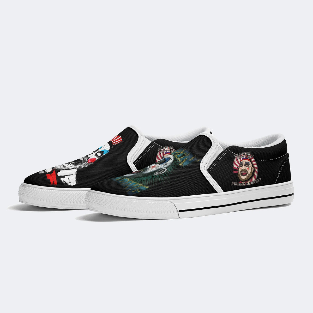 Vintage Horror Art Printed - Slip On Shoes
