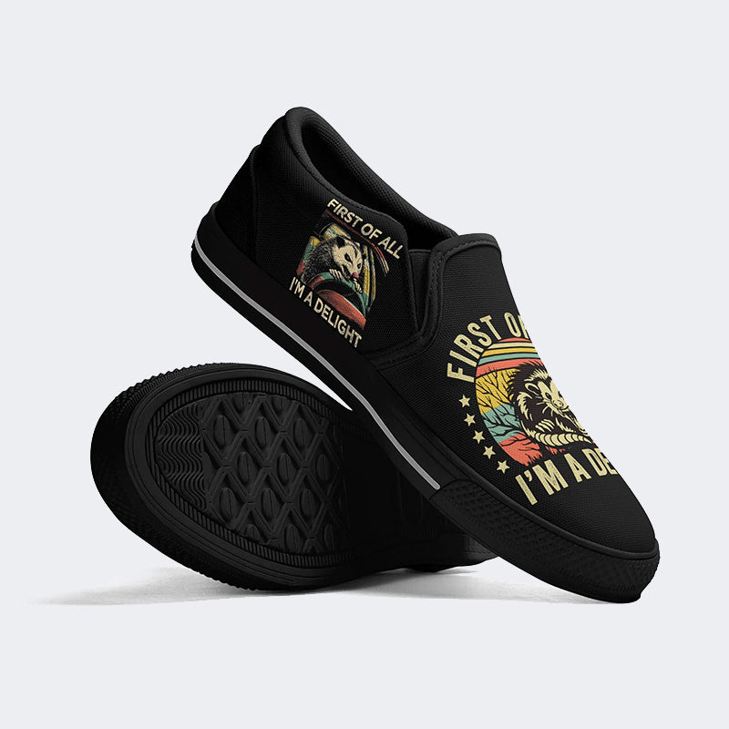 First Of All I'm A Delight Print - Slip On Shoes