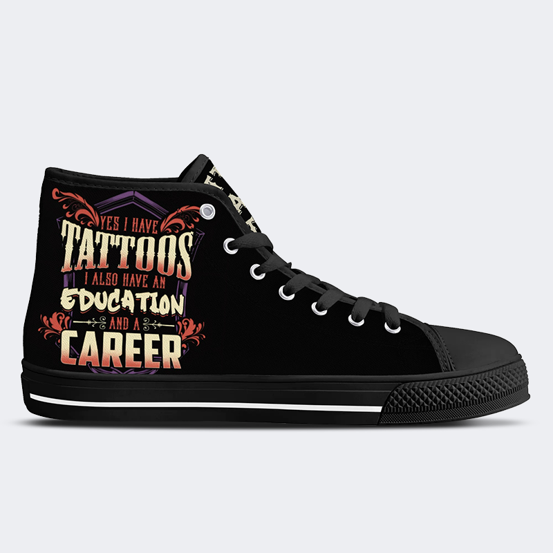 Unisex Tattoos Druck - High Top Canvas