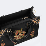 Skeleton Snake Print - Leather Handbag