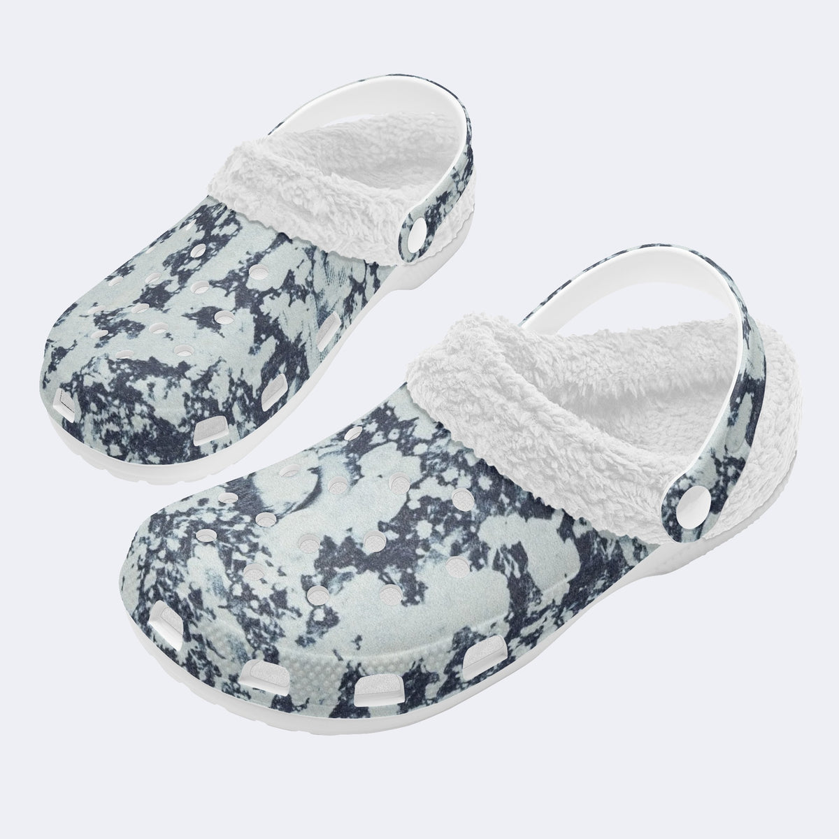 Unisex Ink Print - Fur Lined Slippers/Sandals