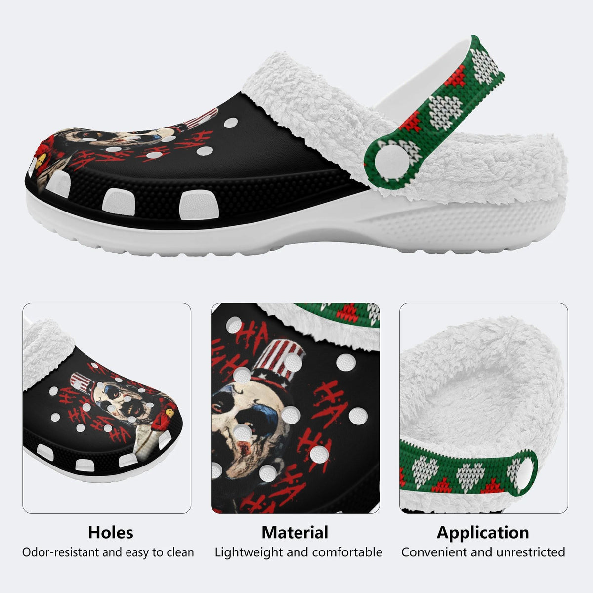 Horror Print - Fur Lined Slippers