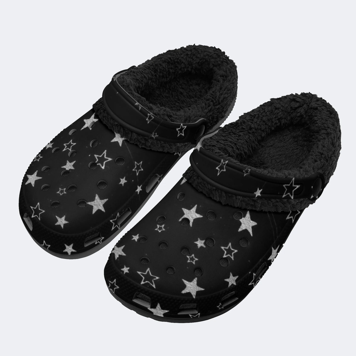 Black Star Celestial - Fur Lined Slippers/Sandals