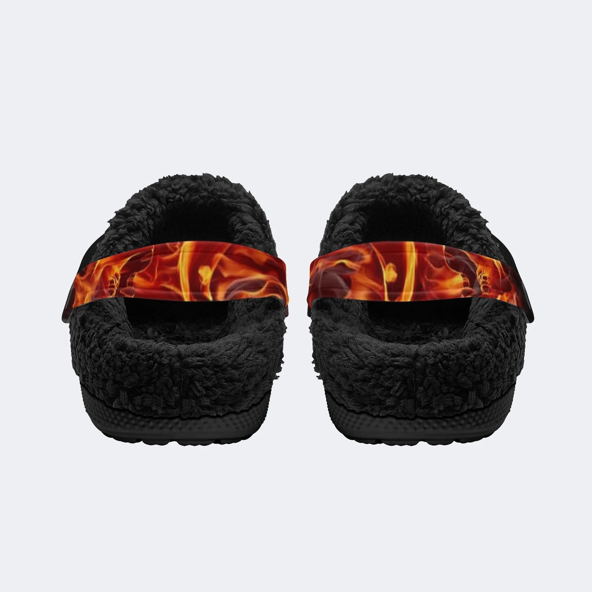 Gothic Fire Skeleton - Fur Lined Slippers/Sandals