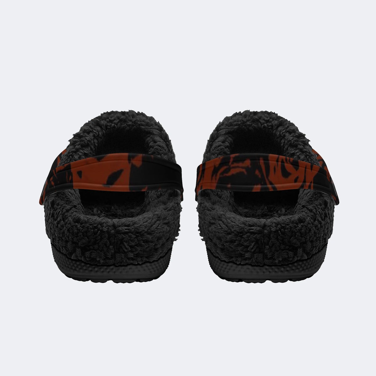 Rust Gothic Rose - Fur Lined Slippers/Sandals