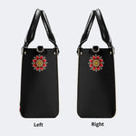 Black Panther Head Print - Leather Handbag