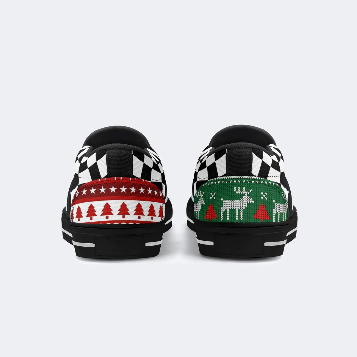 Santa Hat Football Print - Slip On Shoes