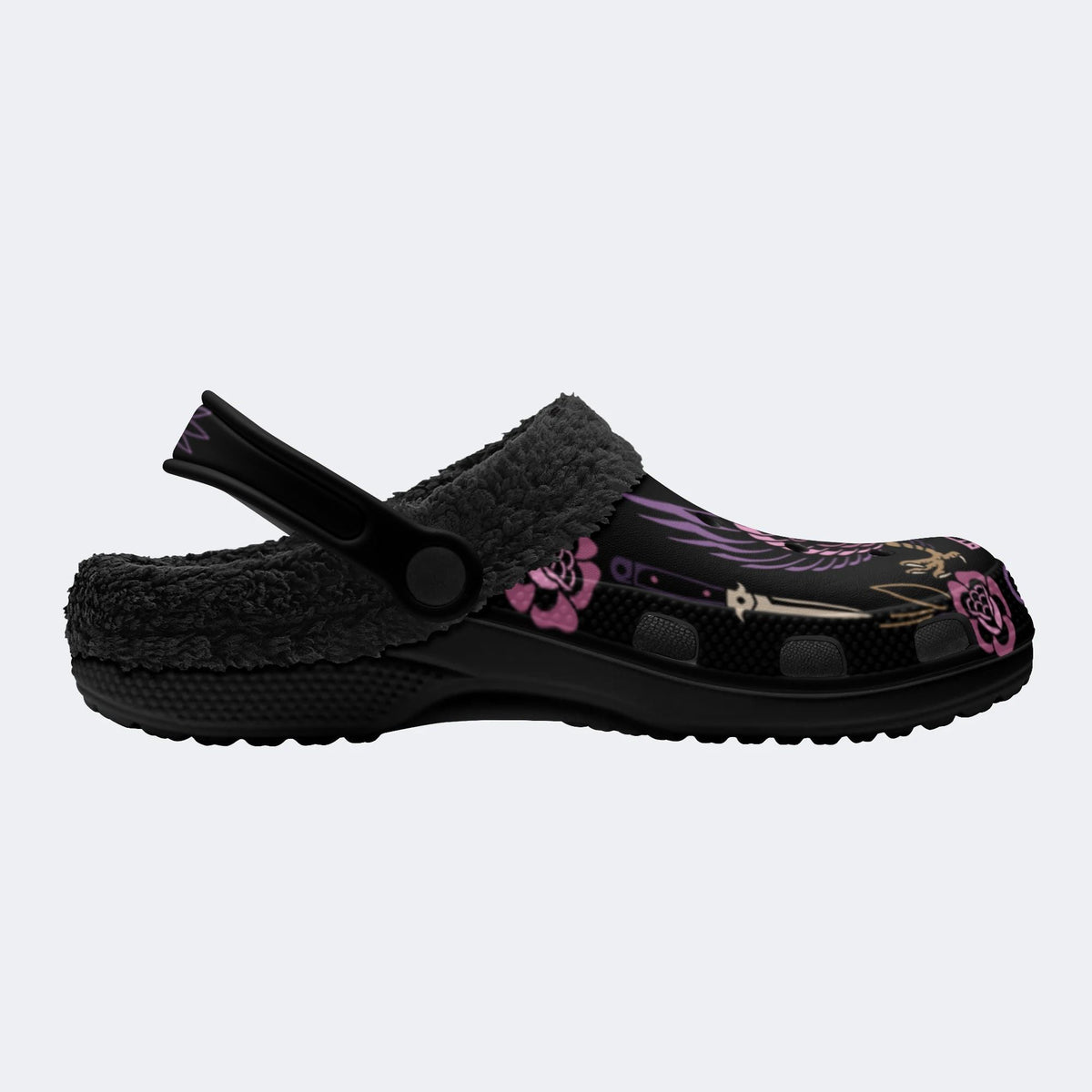 Unisex EagleArt Print - Fur Lined Slippers/Sandals