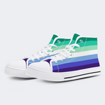 Gay Men’s Pride Flag High Top Canvas Shoes