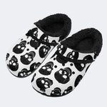 Gothic Skull Print - Fur Lined Slippers/Sandals