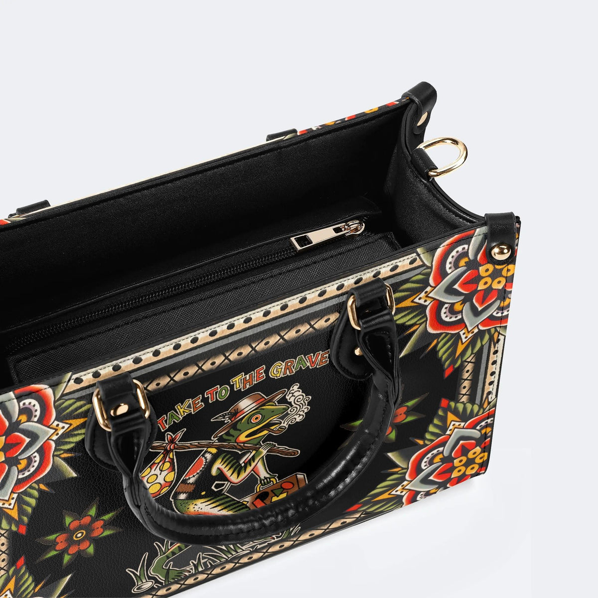Frog On The Road - Leather Handbag