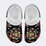 Funny Cowboy Frog Print - Fur Lined Slippers/Sandals