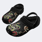 Tiger&Snake Art Print- Fur Lined Slippers/Sandals