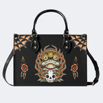 Japanese Style Frog Print - Leather Handbag