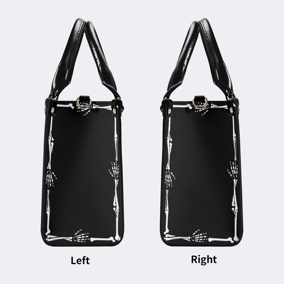 Poker Eyes And Moth Print - Leather Handbag