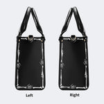 Poker Eyes And Moth Print - Leather Handbag