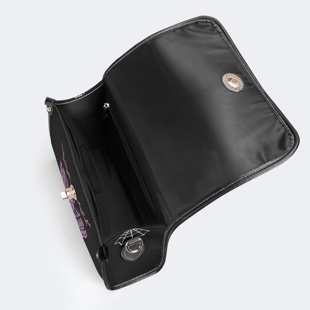 Classic Purple Death Moth Vintage Print - Leather Satchel Bag