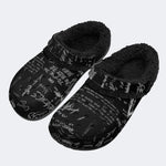Gothic Scrawl Lettering - Fur Lined Slippers/Sandals