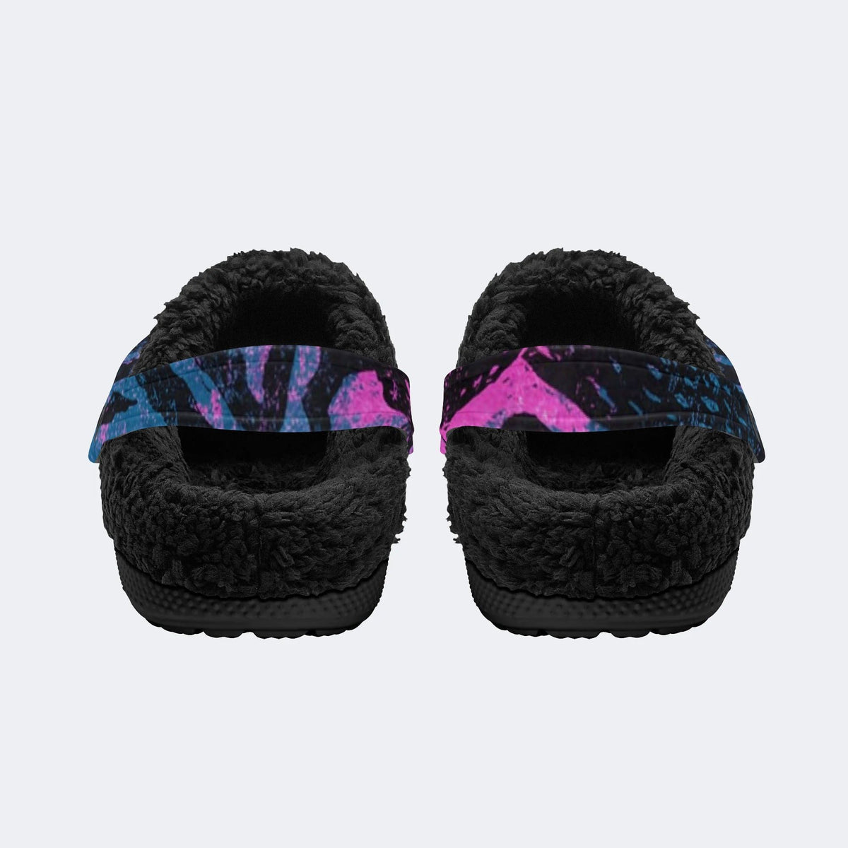 Dark Zebra Stripe - Fur Lined Slippers/Sandals