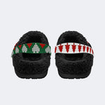 Merry Christmas Print - Fur Lined Slippers/Sandals