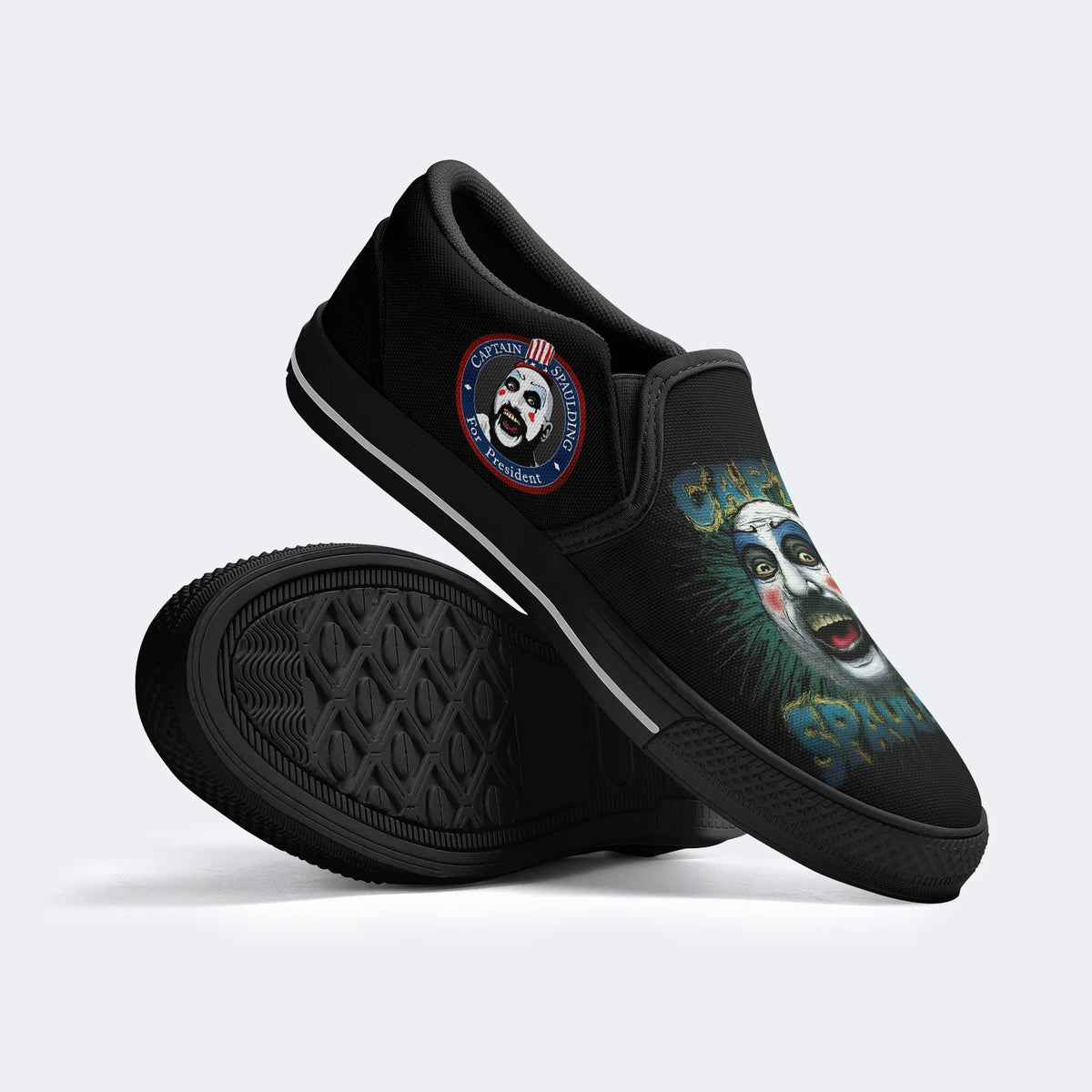 Vintage Horror Art Printed - Slip On Shoes