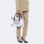 Classic Watercolor Moth Print - Leather Handbag