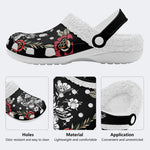 Butterfly&Flower Art Print - Fur Lined Slippers/Sandals