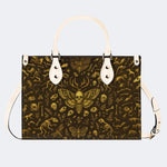 Death Moth And Animal Skeleton - Leather Handbag