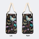 Fluorescent Moth And Botanical Print - Leather Handbag