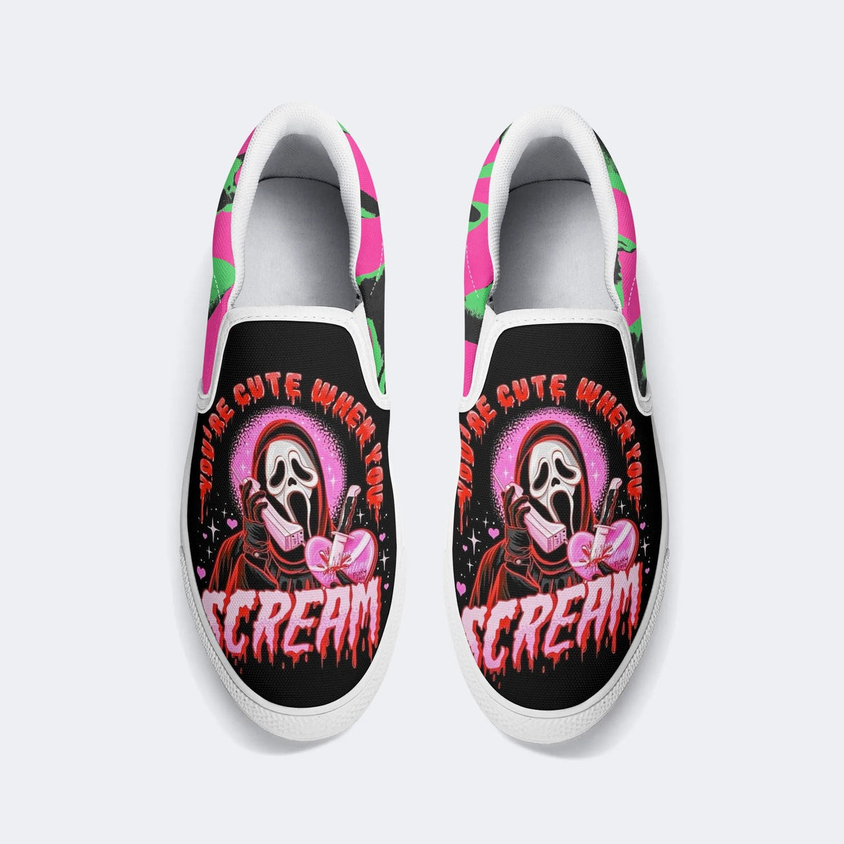 Horror Ghostface Print - Slip On Shoes