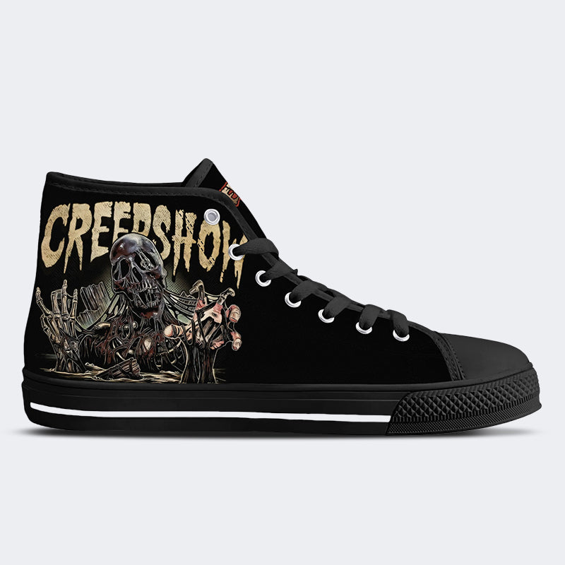 Horror Movie Vintage Graphic Print- High Top Canvas